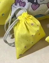 Monke Keychain Drawstring Bag (White Strings)