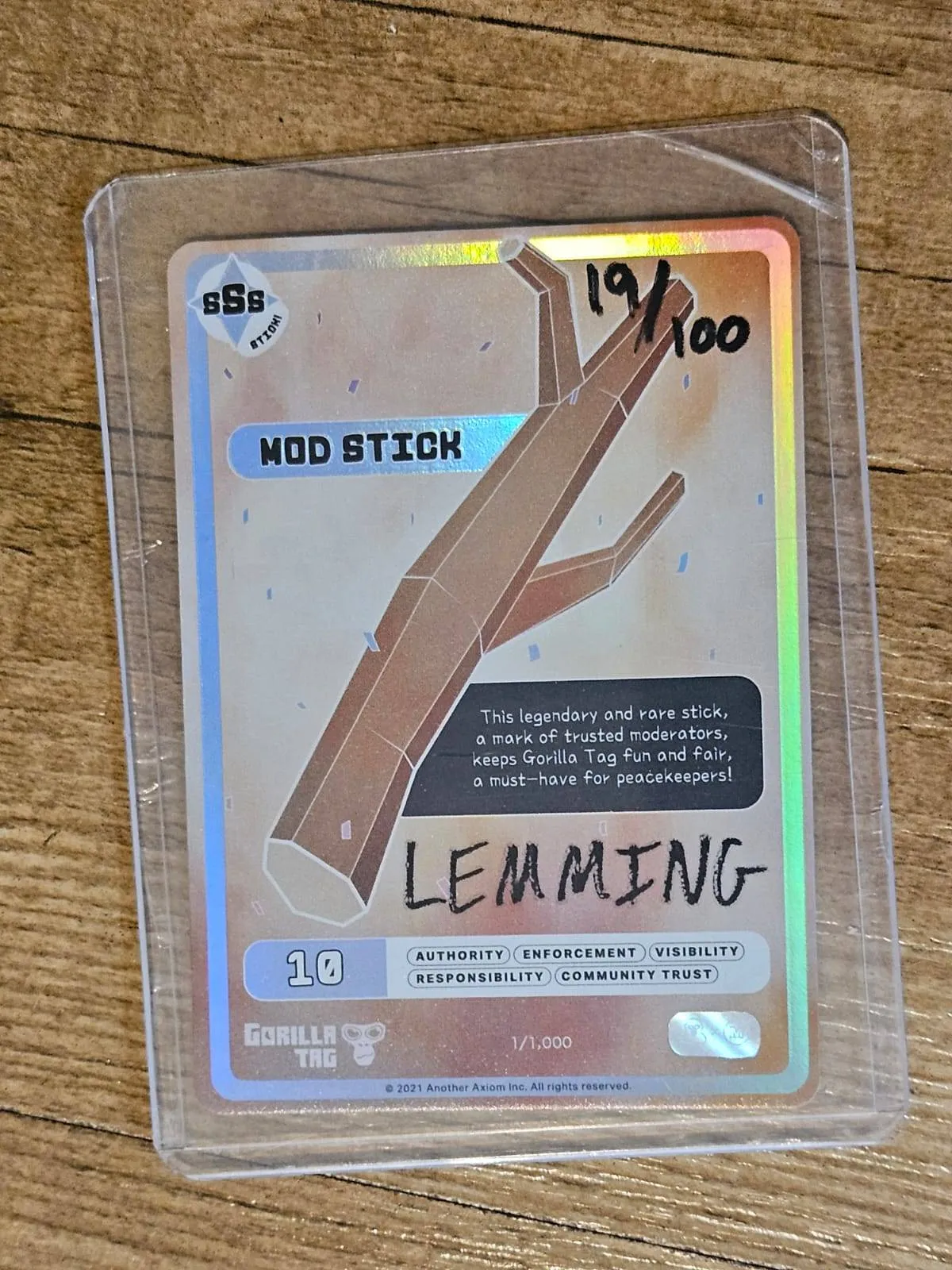 Mod Stick Signed Trading Card (Lemming)